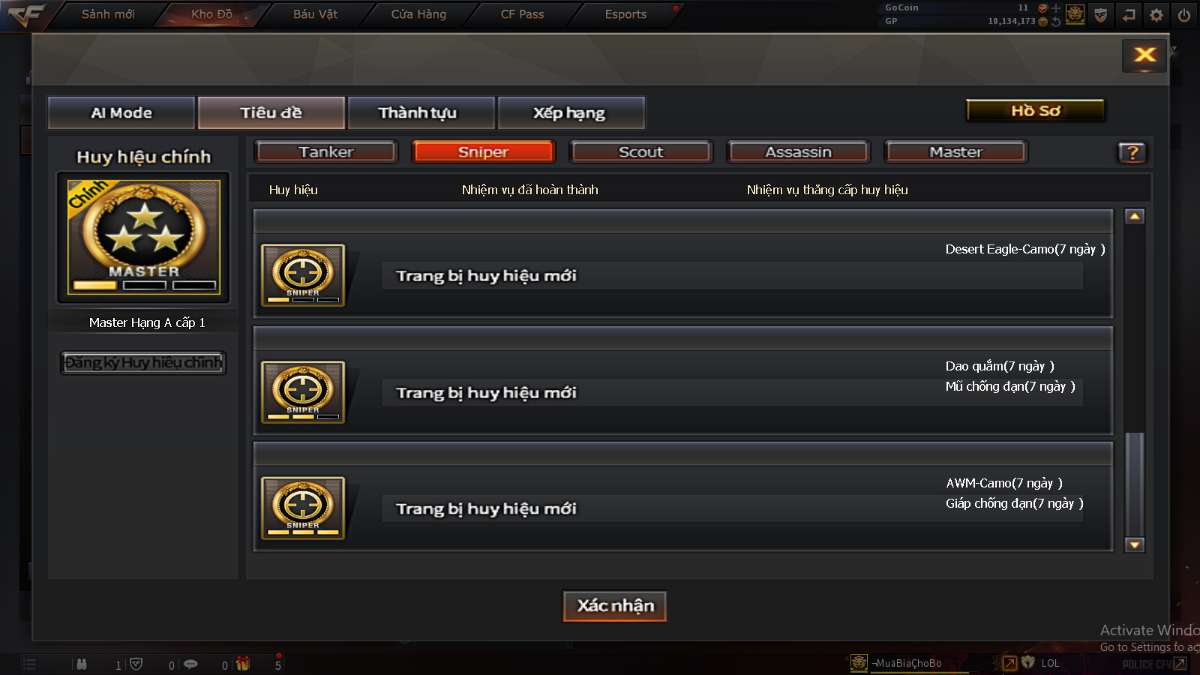 shop acc cf uy tin gia re